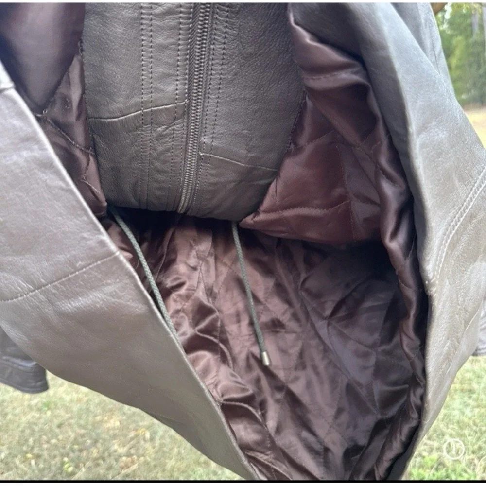 Vintage KC Collections Leather Jacket Women XL Dark Brown Blanket Lining Western - Picture 6 of 13